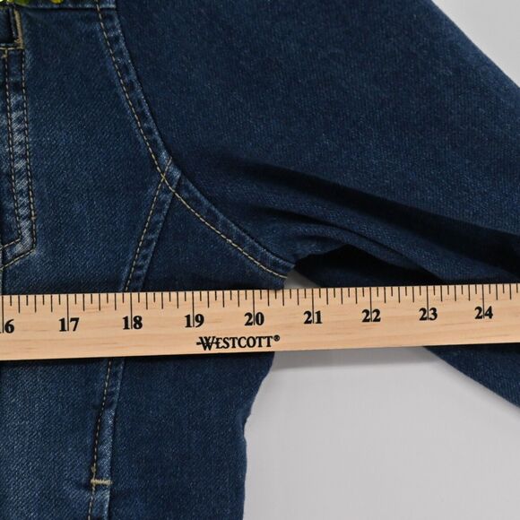 MARY MARSHMALLOW Jacket Womens Sz L Colorful Metallic Sequin Stripe Denim Preppy - Picture 12 of 15